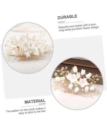 Ipetboom Wedding Hair Comb Bridal Hair Comb White Zinc Alloy Wedding Bride Wedding Hair Piece - Buy Online on GoSupps.com