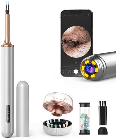 BEBIRDPRO Ear Wax Removal Cleaner with IP67 Camera Otoscope Ear Cleaning Tool with Premium Storage Box Earwax Cleaner with HD Camera for iOS Android Phones T15 PRO White with Blackhead Vacuum