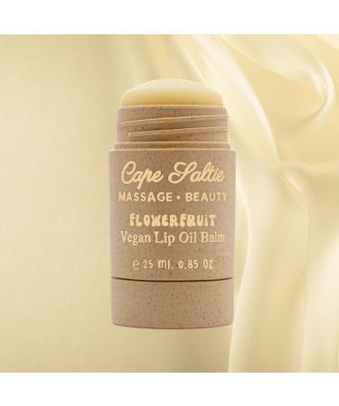 Cape Saltie Massage Beauty Flowerfruit Vegan Oil Lip Balm in "Teddy" Bare Unscented (0.85 oz Jumbo Size Clear Balm) | Nourish & Moisturize | Infused with Natural Fruit Oil - Buy Online on GoSupps.com