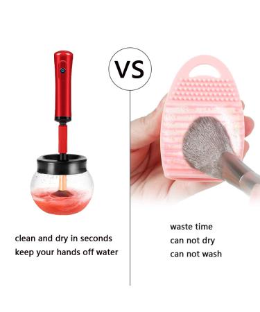 Automatic Electric Makeup Brush Cleaner & Dryer - 8 Sizes Quick Clean & Dry in Seconds - Suitable for All Brushes - Red - Buy Online on GoSupps.com