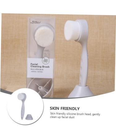 minkissy Manual Face Brush Facial Cleansing Tool Face Scrub Brush Silicone Cleaning Brush Skin Care Brush Face Washing Cleaner Facial Brush with Holder Artificial Fiber Deep Cleaning - Buy Online on GoSupps.com