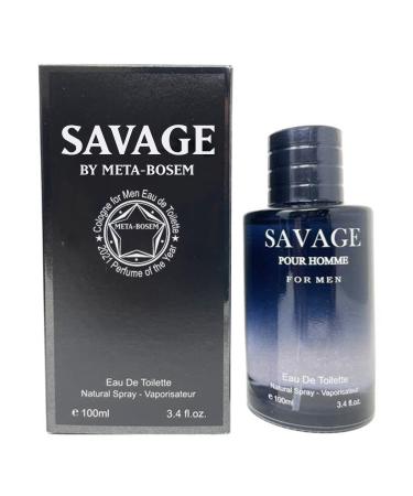META-BOSEM Savage Cologne for Men, Eau de Toilette Natural Spray, Wonderful Fragrance Gift, Signature Scent, Daytime & Casual Use, 3.4 Fluid Ounce/100 Ml