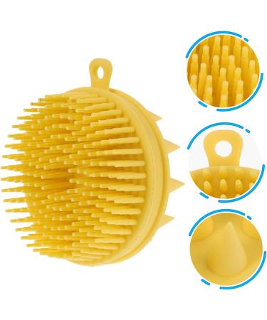 Buy Healeved Silicone Shampoo Brush - Double-Sided Exfoliating Loofah Scrubber for Adults & Kids | Massage Tool for Scalp & Body | 7x7cm Yellow - International Shipping Available - Buy Online on GoSupps.com