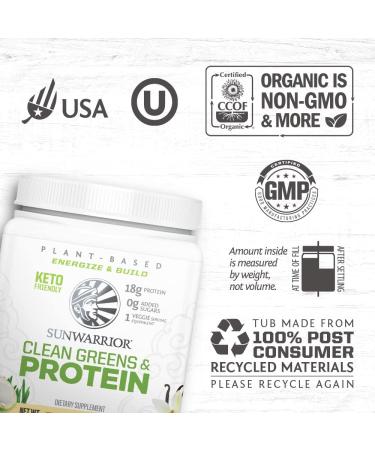 Sunwarrior Clean Greens & Protein Chocolate - 6.17 oz (175 g) | Superfood Nutrition - Buy Online on GoSupps.com