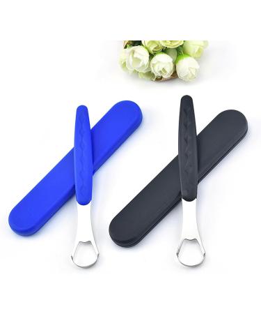 WILsem Tongue Cleaner - Reusable Stainless Steel Tongue Scraper with Non-Slip Handle - Travel-Friendly Blue Mouth Brush - Buy Online on GoSupps.com