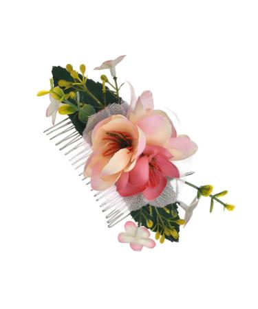 Ipetboom 1pc Wedding Crown Bridal Hair Comb Hair Comb Clip Wedding Hair Decoration Hair Pin Fabric Flower Comb Tiara Hair Fork Wedding Hair Comb Hair Clips Hair Accessories Bride Flowers