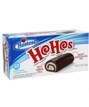 Hostess Ho Hos Rolled Chocolate Cake 284g (Pack of 10)