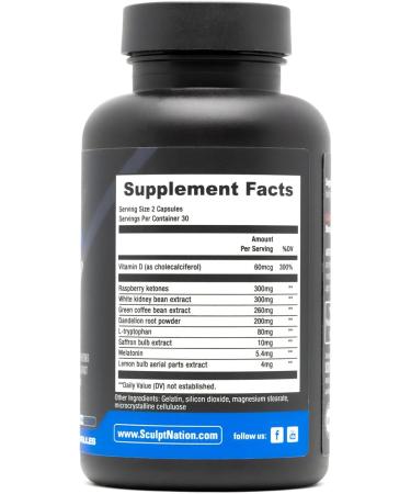 Buy Sculpt Nation by V Shred Burn PM - Night Time Fat Burner & Appetite Suppressant - Raspberry Ketones Green Tea Extract Melatonin - 60 Gluten Free Capsules | International Shipping Available - Buy Online on GoSupps.com
