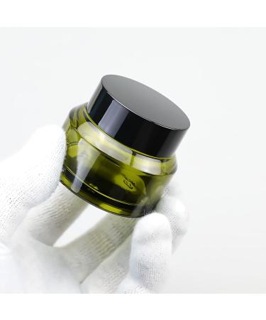 Zeoabsy 12-Pack 15ml Green Glass Cream Jars with Screw Caps & Spatulas - Perfect for Cosmetics Gels and Ointments - Buy Online on GoSupps.com