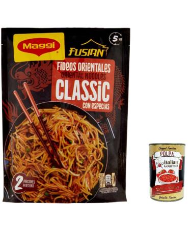 Italian Gourmet E.R. Maggi Fusian Classic Flavour Pasta with Spices (2 Servings) 121g + Gourmet Italian Polpa 400g