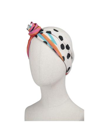 Alwaysgirls Women Headband Twist Bow Wired Headwrap Bowknot Fashion Hair Accessory Hairband (Multicolored) Double Wide Knotted Headwrap for Women and Girls-Retro polka dot  multi-colored  One Size