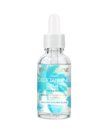 Self Tan Oil Drops – Self Tanner for Face and Body – Medium Self-Tanning Oil for Natural Look – Vegan-Friendly Self Tanner Drops – 1fl. oz