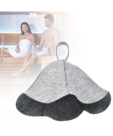 LZDSeller01 felt sauna hat gift for bathroom sauna hood anti-heat cap to protect the head of the bath house unisex not zero gray free size