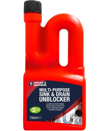 Spear & Jackson Multi-Purpose Sink & Drain Unblocker 5 Litre and 750 ml Clears Blocked Drains - Buy Online on GoSupps.com