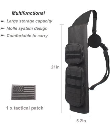 KRATARC Archery Back Quiver Bag - Black, Molle System, Pockets - Hunting, Shooting, Target Practice - Buy Online on GoSupps.com