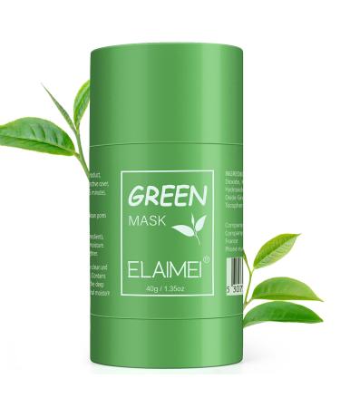Green Tea Mask Stick,Green Mask Stick,Purifying Clay Stick Deep Cleansing Mask Oil Control Blackhead Removal For All Skin Types Women Men (2 Pack)