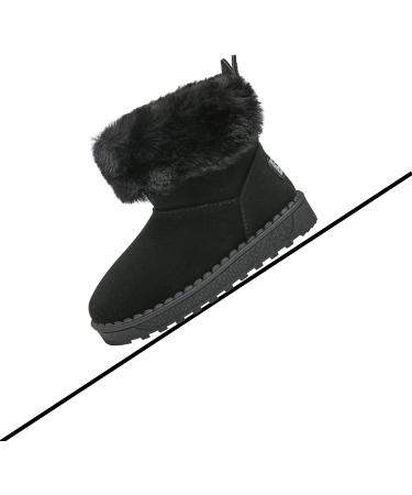 Yeeteepot Baby Girls' Winter Booties | Boys Warm Lined Snow Boots | Kids Anti-Slip Ankle Boots | Indoor Soft Soled Toddler Shoes | 8.5 UK Child Size B Black - Buy Online on GoSupps.com