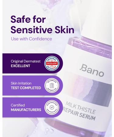 BANO Milk Thistle Repair Serum - Skin Barrier Repair Essence | Calming & Hydrating Face Serum with Centella for Sensitive Skin | Fast-Absorbing | Korean Skin Care | Fragrance Free | 1.01 fl oz - Buy Online on GoSupps.com