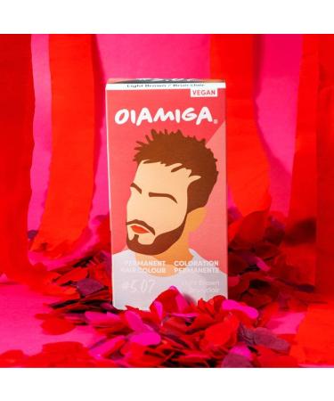 Oiamiga Light Brown Permanent Hair Dye Inclusive Hair Colour for All Hair Types Rapid Processing Made with Natural Ingredients Vegan and Cruelty Free 120ml - Buy Online on GoSupps.com