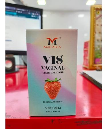 MACARIA V18 Virgin Again Yoni Tightening Oil with Strawberry Extract Enhance Intimacy for Women - Buy Online on GoSupps.com