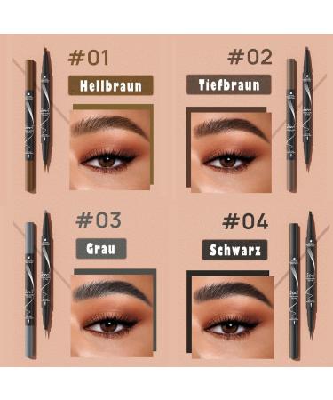 Linble 2in1 natural look microblading eyebrow pencil with fork and pointed variants hairlike strokes eyebrow pen color 3 gray 3 Dark gray - Buy Online on GoSupps.com
