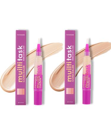 2 Pack Liquid Concealer Pencil, Dark Circle Concealer to Hide and Fight Blemishes, Waterproof Three-Dimensional Concealer Pen for All Skin Types