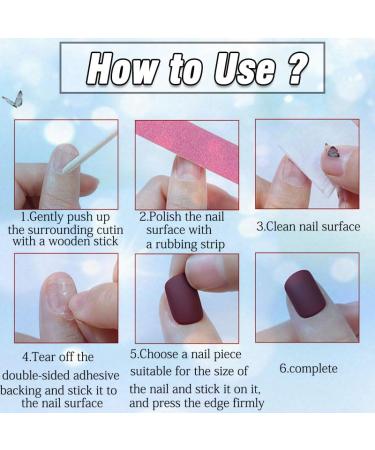 Long Square Press on Nails - French White Acrylic Fake Nails with Shiny Rhinestones - 24PCS Full Cover Stick-On Nails for Women & Girls - Buy Online on GoSupps.com