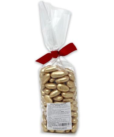 Rita Farhi Gold Sugared Almond Dragees in a Ribbon Gift Bag - 500g - Sugar Almond Sweets Gold Gift Bag - Buy Online on GoSupps.com