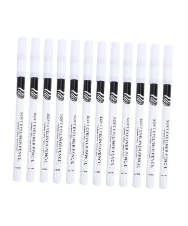 Mikinona 12pcs Eyeliner Pencil White Eyeliner Pen Liquid Eyeliner Brow Pen Water Proof Makeup Set Wooden Pole