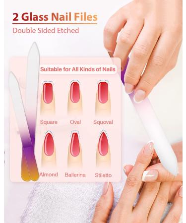 4PC Glass Nail File and Shiner Set - Professional Salon Manicure Tools for Acrylic and Natural Nails - Perfect for Women & Girls - Gradient - Buy Online on GoSupps.com