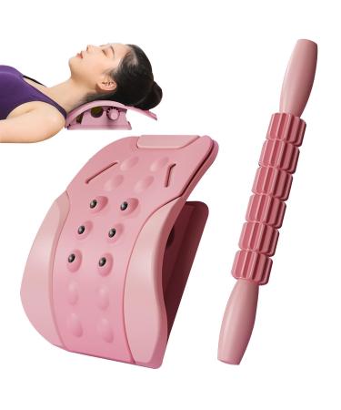 Lumbar spine stretcher - relief device for the lower back - 3 -stage adjustable lumbar spine lumbar board lumbar support spine board with massage tab back stretch pillow A: improved combination powder