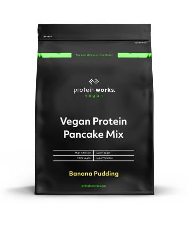 Protein Works - Vegan High Protein Pancake Mix | Low Sugar & High Protein | Slow Release Carbs | High Protein Breakfast | Plant Based Breakfast | 12 Servings | Banana Pudding | 1kg Banana Pudding 1kg