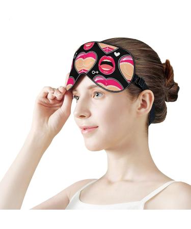 Booty Lips Heart Soft Sleep Mask for Women - Funny Love Pattern Blackout Eye Mask with Adjustable Straps | Travel-Friendly Sleep Solution - Buy Online on GoSupps.com