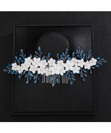 Kercisbeauty White Flower Rhinestone Hair Comb - Stunning Bridal Jewelry for Weddings Bridesmaids & Special Occasions - Buy Online on GoSupps.com