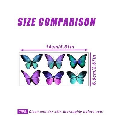 Colorful Butterfly Temporary Tattoos - 10 Sheets, Waterproof & Fake, for Women, Kids, Girls - Ideal for Birthday Parties & Makeup - Coszeos - Buy Online on GoSupps.com