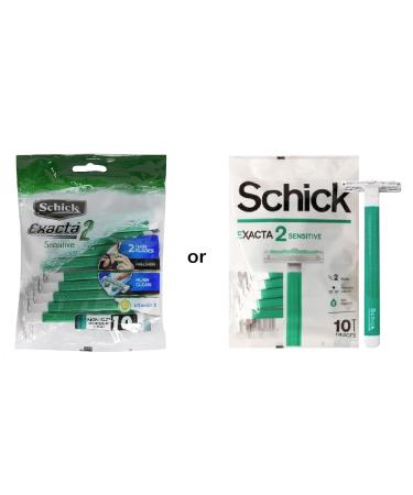Buy Schick Exacta2 Sensitive Skin Disposable Men's Shaver - 20 Count (10 Pack x 2) | 2023 New Version - Fast International Shipping - Buy Online on GoSupps.com