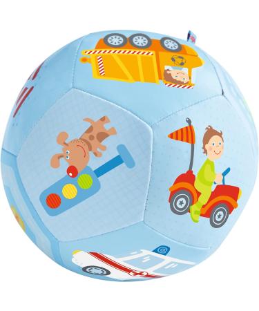 HABA 302482 - Baby Ball Vehicle World soft play ball with vehicle motifs baby toy from 6 months