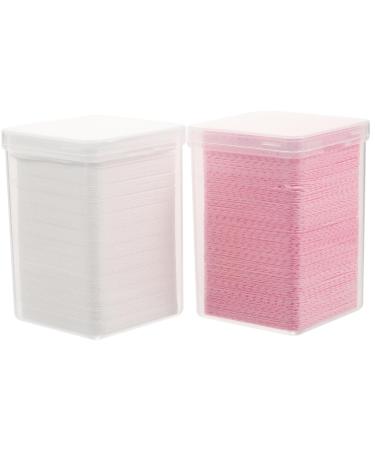 minkissy 2 Boxes Eyelash Wipes Extension Glue Cleaning Wipe Lint Wipes Nail Wipes Pads Lint Nail Wipes for Gel Nails Non Woven Cleaning Wipes Lashes Glue Plastic Tape No Shedding