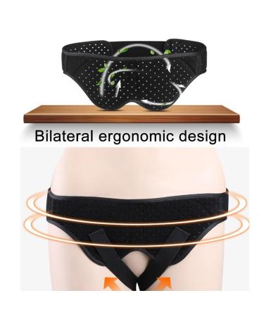 Inguinal Hernia Belt for Women - Adjustable Abdominal Support Anti-Stretching Fixation (Small) - Black - Buy Online on GoSupps.com