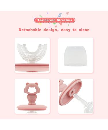 CUAIBB Toddler Toothbrush U Shaped for Kids 12 Months and Up - 360 Whole Mouth Baby Toothbrush - 2 Small Green Brushheads - Buy Online on GoSupps.com