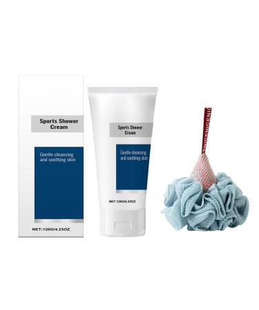 Shower Sport Soft Shower & Bath Cream Moisturizing Body Wash Deeply Cleanses the Skin Removes Dead Skin Cells Suitable for all Skin Types Contains 1 Bath Flower