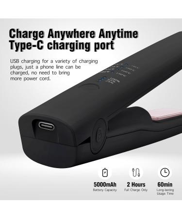 iTayga Cordless Hair Straightener & Curler - 2 in 1 Portable Flat Iron with 5000mAh Battery - Wireless USB Rechargeable Travel-Friendly - 4 Colors Available - Buy Online on GoSupps.com