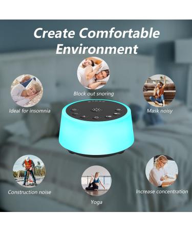 Color Noise Sound Machine with Night Light | 25 Soothing Sounds | 32 Volume Levels | 5 Timers | Memory Function | Black - Buy Online on GoSupps.com