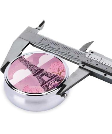 Paris Eiffel Tower Mini Round Pill Box - 3 Compartment Travel Pill Organizer | Portable Medicine Case for Home & Office - Buy Online on GoSupps.com