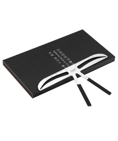 ANKROYU 4 Types Eyebrow Ruler Stainless Steel Eyebrow Measure Balance Extension Ruler Eyebrow Measurement Ruler Eyebrow Shape Stencil for All Face Shapes(D)