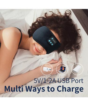 Joythink Wireless Sleep Headphones Eye Mask - Adjustable Black Sleep Mask for Side Sleepers with 5.3 Speakers & Microphone - Ideal for Travel & Light Blocking - Buy Online on GoSupps.com