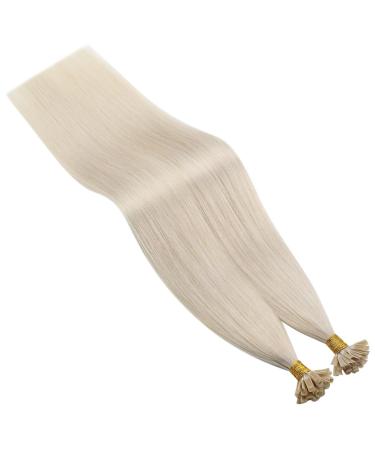 UGEAT Keratin Hair Extensions - Real Hair U Tips #60A White Blonde 50g 60cm/24inch - Pre Bonded Fusion Remy Hair - Buy Online on GoSupps.com