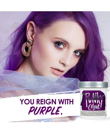 Punky Purple Semi-Permanent Hair Color - Vegan, PPD & Paraben Free - Vibrant Non-Damaging Dye - Easy to Apply - Lasts up to 35 Washes - 3.5oz - Buy Online on GoSupps.com