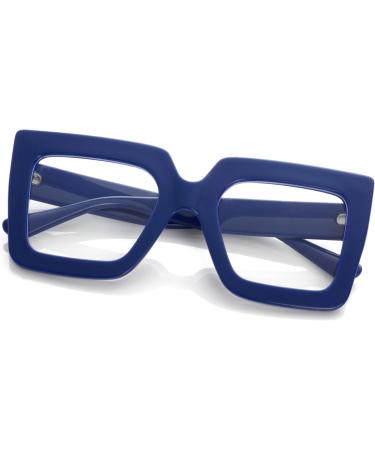 Kursan Oversized Square Black Glasses - Blue Light Blocking Eyewear for Men & Women - Fashion Big Frame Eyeglasses 53mm - Buy Online on GoSupps.com