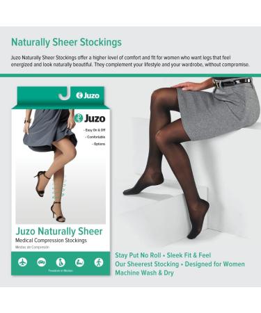 Juzo Naturally Sheer 2101AD Knee High Compression Socks 20-30mmHg - Closed Toe 2 Beige - International Shipping Available - Buy Online on GoSupps.com